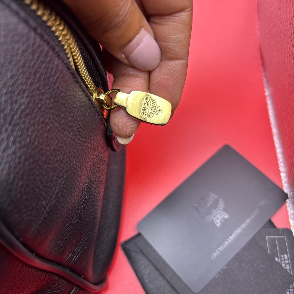 MCM Black Leather Duffel with Gold Details - Picture 9 of 16